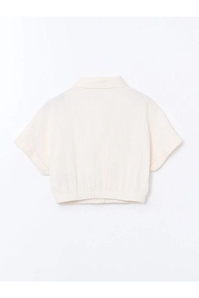 LC Waikiki Детска къса риза с текстурирана материя LCW Kids Lila