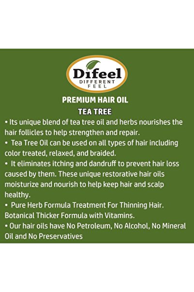 Difeel زيت الشعر الطبيعي بخلاصة شجرة الشاي، 75 مل