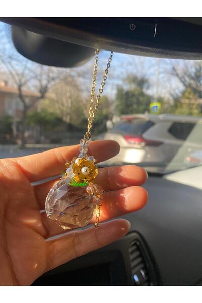 Araç Balkon Aksesuar Yeni Özel Hediyelik,Büyük Kristal Ayna Aksesuarı, Araç T...