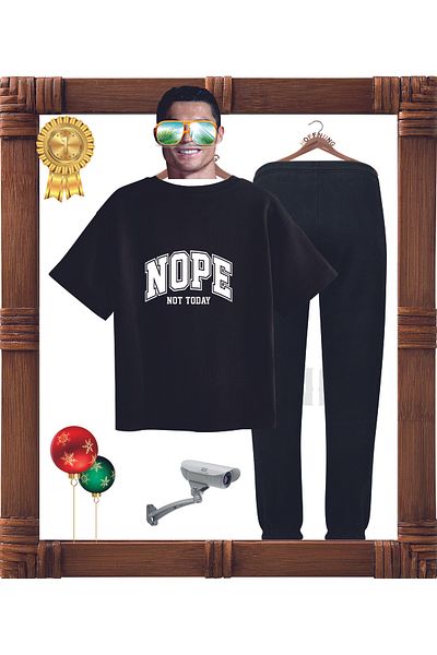 HOFFNUNG FULL PANTS BLACK NOPE Bottom - بدلة علوية