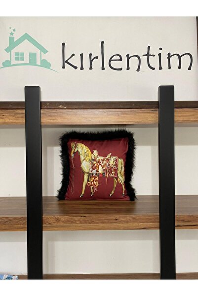 KIRLENTİM E967 Bordo zemin Kenarları Siyah Peluşlu Çift Tarafı Da Desenli Kır...