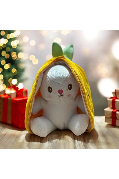 onestophub Peluş Çilek Tavşan 25 Cm Peluş Oyuncak Peluş Tavşan Fermuarlı Sevgiliye Özel Hediyelik