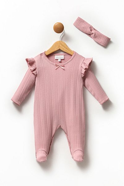 Minipodyum Baby Girl 100% Cotton Bandana Jumpsuit with Snap Booties