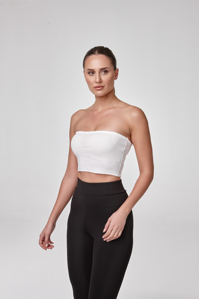 relactive Strapless Crop Ecru