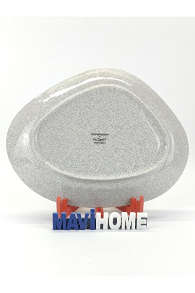 Kütahya Porselen Galaxy Serisi Granül Krem Rengi 29 X 24 Cm Üçgen Model Kayık Kahvaltı Sunum Tabağı Tekli