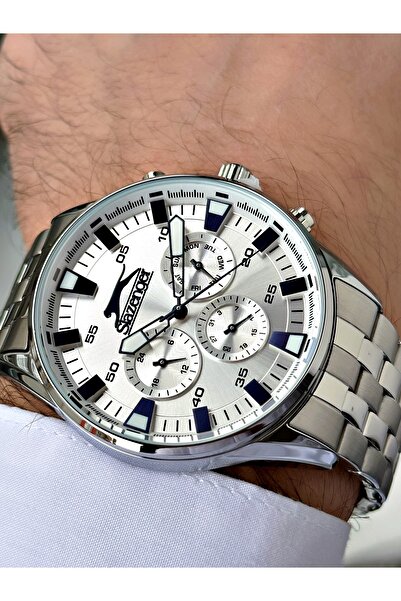Slazenger Function Gray Color Steel Band Men's Wrist Watch 2231.01