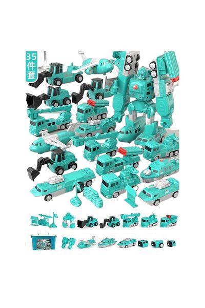 AyShop Green Military 35 Piece Magnetic Transforming Robot Puzzle - 029569
