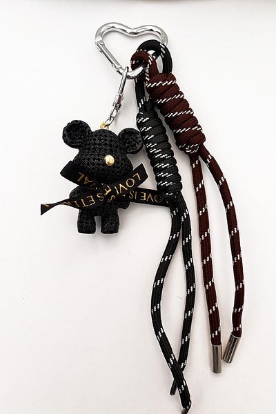 New Obsessions Δερμάτινο Teddy Bear Στολίδι Τσάντα με μπρελόκ