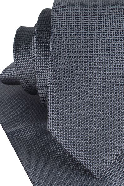Varetta Мъжка тънка вратовръзка с джоб, метално сиво Dobby Eyelet