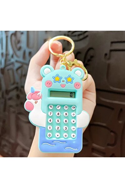 gaman 1 Adet Yıldızlı Mini Hesap Makinesi, Çocuk Için Arkası Labirent Oyunlu Anahtarlık