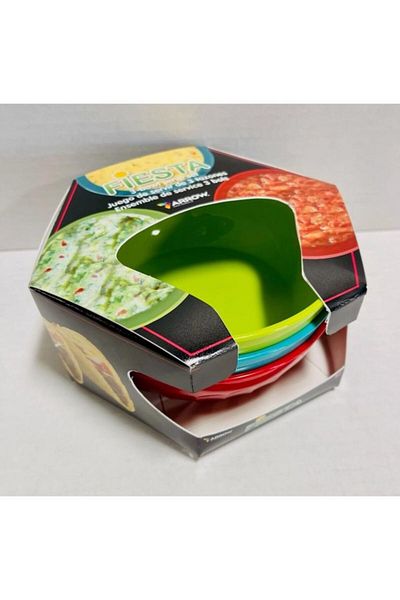 ARROW 3-Piece Plastic Fiesta Serving Bowl Set 16oz