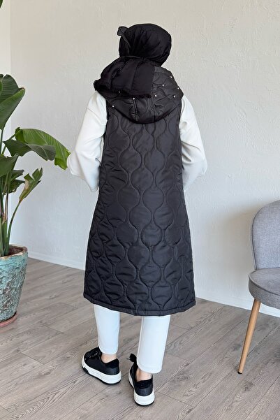 InStyle Капюшонна чорна жилетка з капюшоном і капюшоном