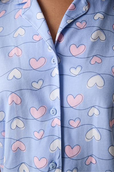 Penti Set de pijamale Hannah Shirt Pantaloni Albastru deschis
