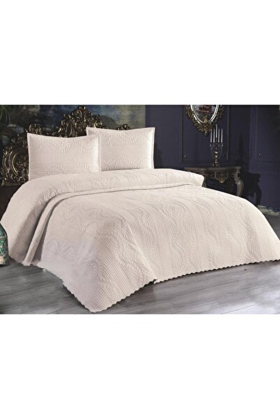 bursa çeyiz Ultrasonic Quilted Sema Double Bedspread Light Cappucino