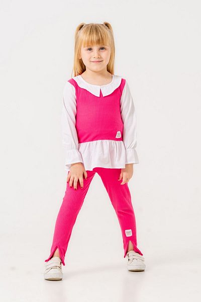 HAUSEkids طقم بناتي جديد من عمر 6-9 سنوات من Zarala - فوشيا