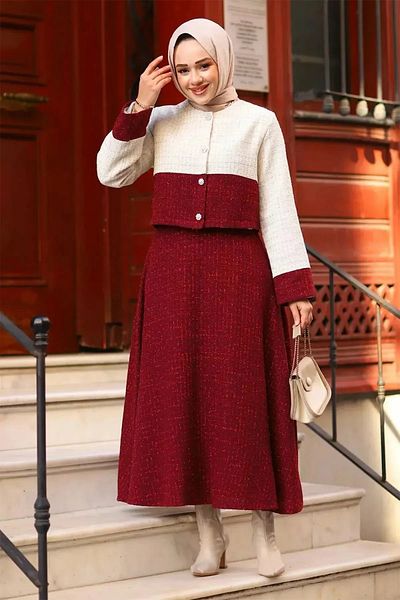 Swana Shiny Tweed Fabric Jacket Suit