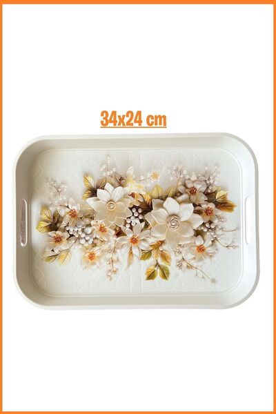 EZMK EV GEREÇLERİ Tea Coffee Presentation Tray Rectangular, 34X24 cm