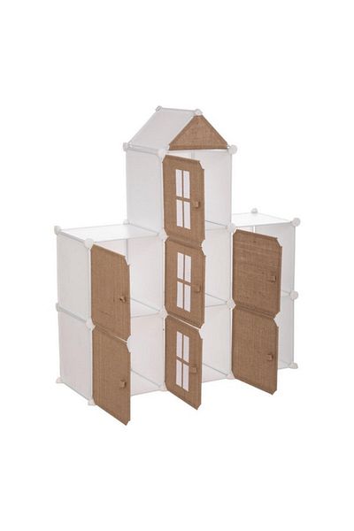 Atmosphera 7-Compartment Jute and Iron Kids Storage Castle
