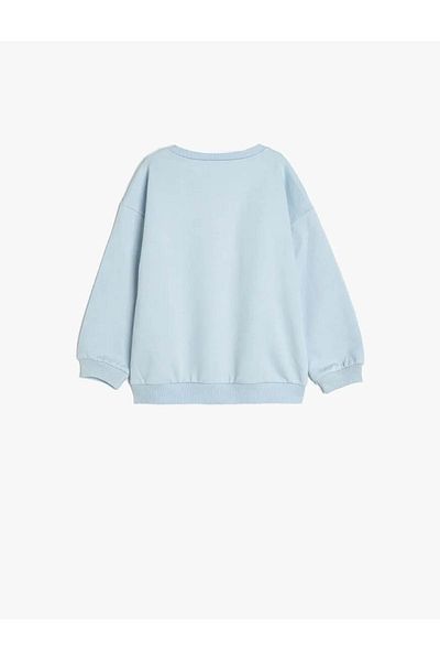 Koton Cotton Long Sleeve Slogan Printed Sweatshirt