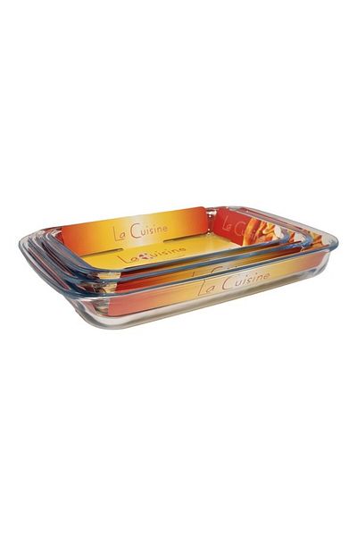 Parfait طقم شواء مستطيل من زجاج البورسليكات مكون من 3 قطع