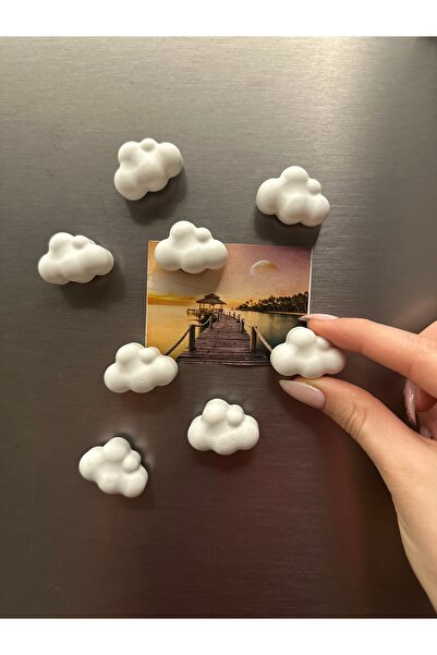 Amber Stüdyo 8’li Bulut Magnet - bulut şeklinde 8 li set buzdolabı süsü