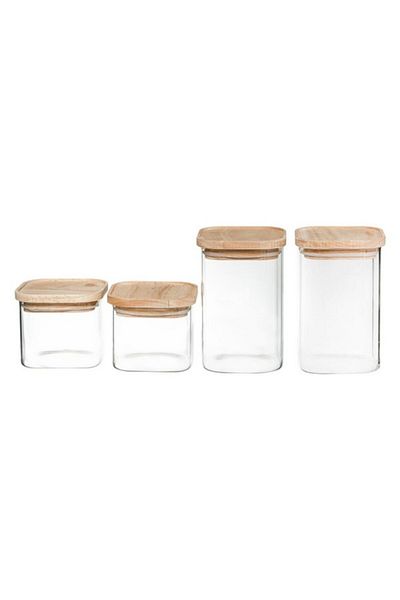 Five Simply Smart 4-Piece Hermet Stackable Glass Jar Set