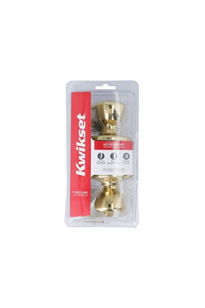Kwikset مقبض باب مدخل مصقول من تايلو مع قفل ومفتاح