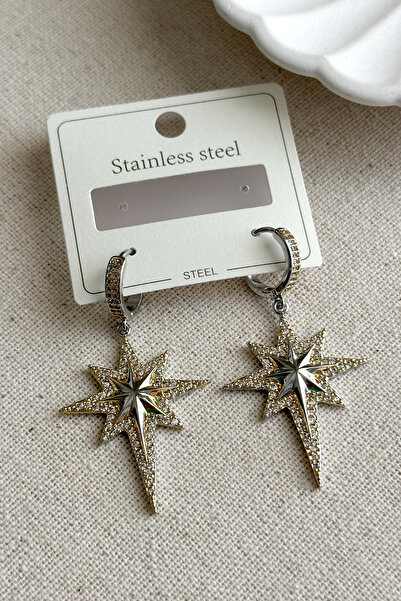 MODA Caprea Çelik Kutup Yıldızı Kadın Küpe Kadın Çelik Küpe