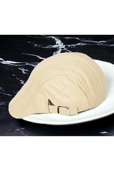 awix Linen Men's Cap Summer Cap with Adjustable Side Buckles