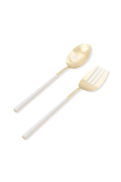 The Mia Gold Bianco Salad Serving Set - 2 Pieces Ckb0247