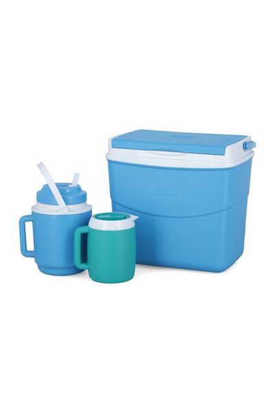 Cosmoplast مجموعة صندوق الثلج الحراري المتين المعزول للتخييم مع مقبض