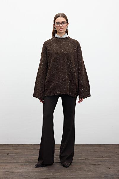 Manuka Brown Wide Sleeve Knitwear Sweater