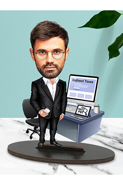 Fotomcity Kişiye Özel Fotoğraflı Muhasebeci Erkek Tasarımlı Karikatür Biblo