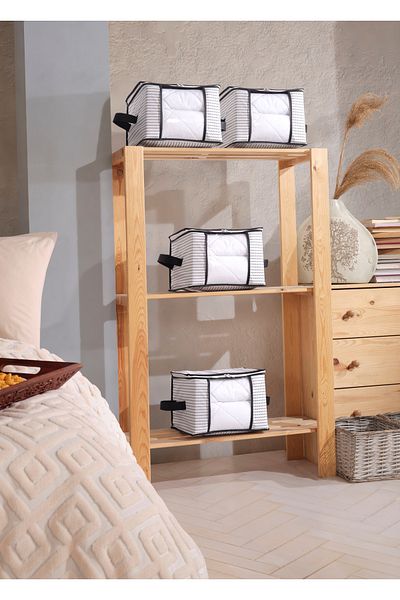 Formeya 4 Stück Luxus-Garderoben-Organizer mit Fenster, Mehrzweck-Garderoben-Organizer, Sockenaufbewahrung, 34 x 22 x 22 cm