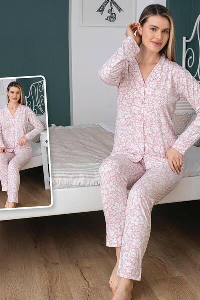 Hipo Trend Model košulje sa cvetnim uzorkom, roza pidžama set