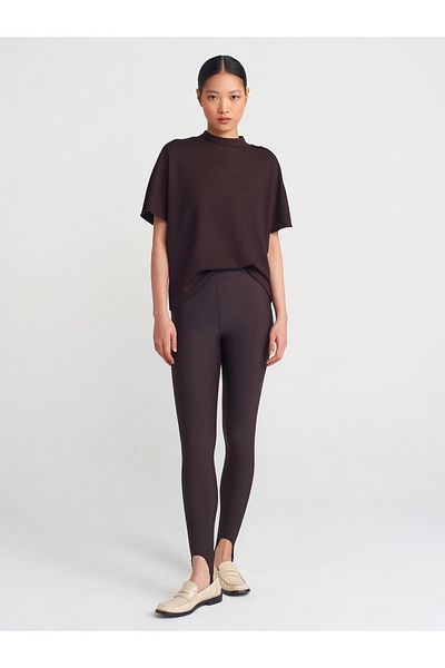 Dilvin 7916 Fuzzo Leggings-Dark Brown