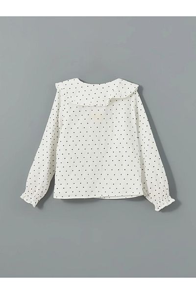 LC Waikiki Koszula LCW Kids Ecru Baby Collar Polka Dot Girl