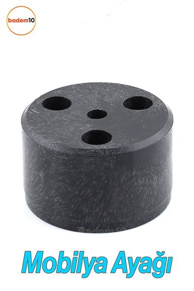 Badem10 Capsulă 3,7 cm Negru Mobilier Picior Booster Picior de bază Fotoliu Sub canapea Puf Picior Diametru: 6 cm