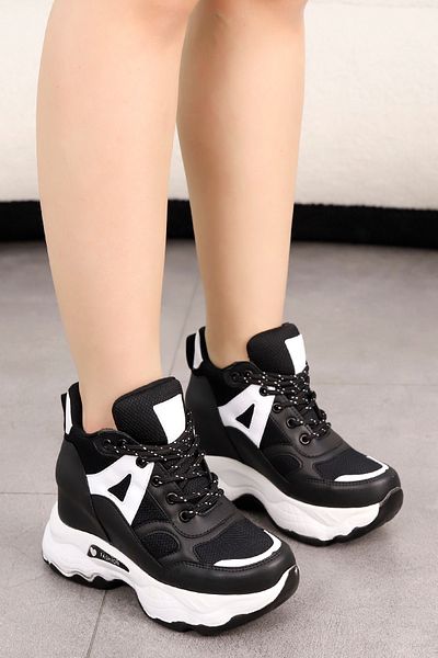 LEYDİ SHOES FRM-3007 Pantofi sport cu detalii alb-negru