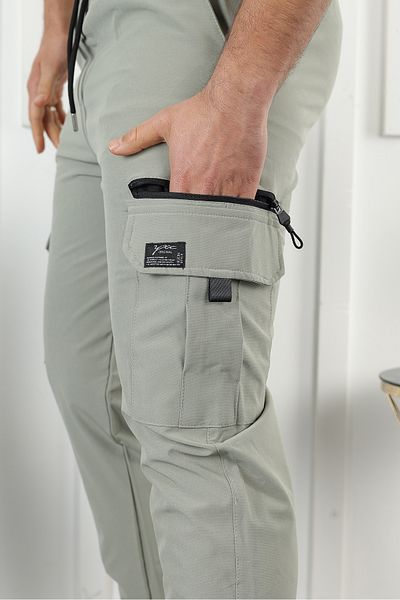 comstar Ανδρικό παντελόνι Jogger με ελαστική μέση Cargo Pocket Green