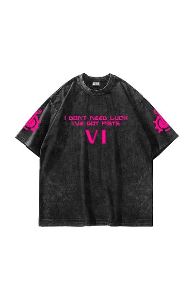 Sekizbiraltı VI Arcane Printed Oversize Unisex Washable Μαύρο Tshirt