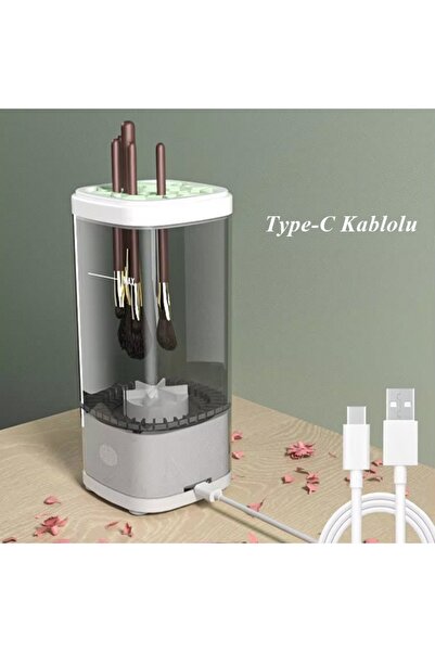 gaman Dokunmatik Işıklı Makyaj Fırçası Temizleme Makinesi Makyaj Seti Temizliği İçin Mini Yıkama Kutusu