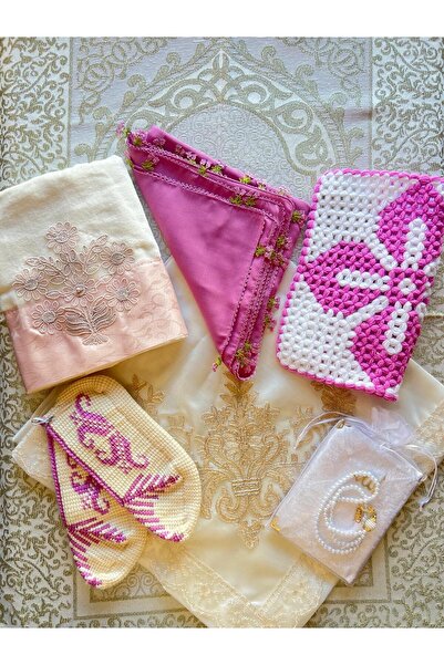 Şatilli Handmade Hediyelik çeyizlik bohça gelin kaynan bohça lif iğne oyalı y...