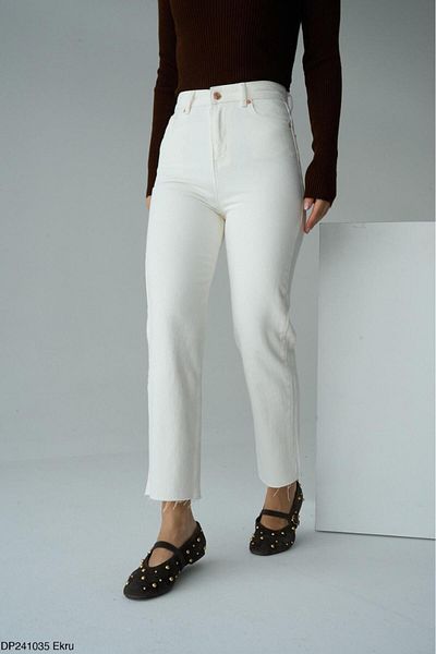 Lupies Women's White Laser Cut Equivalent Mom Jean Jeans