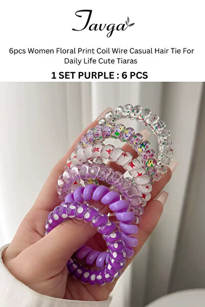 TAVGA 6'lı Kore Helezon Lastik Saç Tokası Seti (Özel Renk Geçişli Seri)