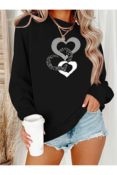 Nebulaa Tekstil Γυναικείο φούτερ με σχέδιο καρδιάς - NEBULAA - Διαθέσιμο σε μ...