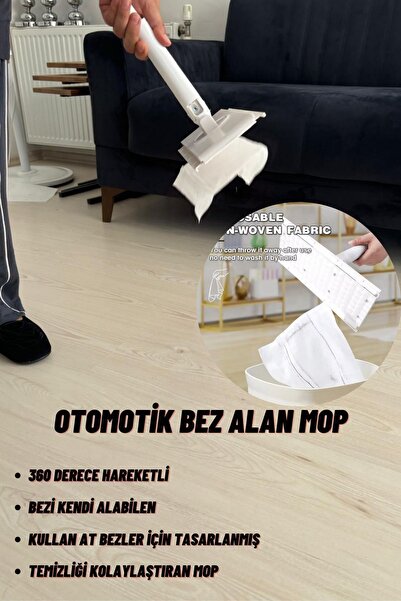 Seram Collection Otomatik Mop Tembel Mop Kıskaç Mop Yüzey Temizlik Havlusu Ku...