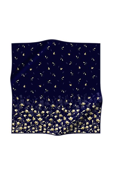 Vissona Μεταξωτό κασκόλ Navy Blue Twill - 51776-0033