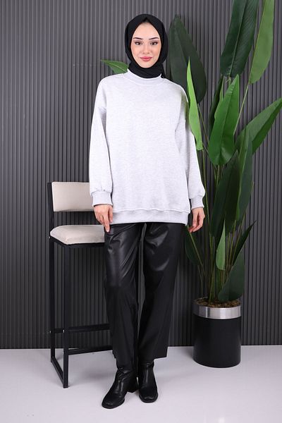 İmajButik Γκρι ανυψωμένος ιδρώτας με τρεις κλωστές