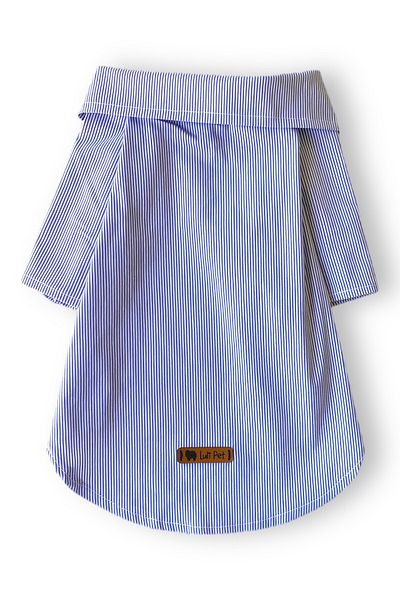 Luli Pet Navy Blue Striped Dog Shirt
